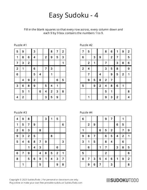 9x9 Sudoku - Easy - 4