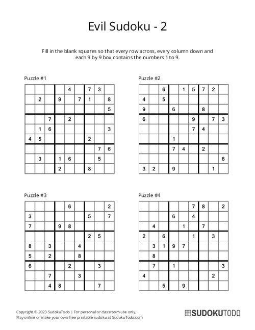 9x9 Sudoku - Evil - 2