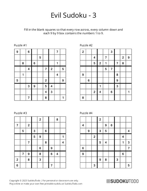 9x9 Sudoku - Evil - 3