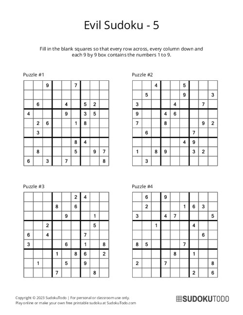 9x9 Sudoku - Evil - 5