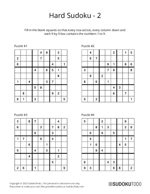 9x9 Sudoku - Hard - 2