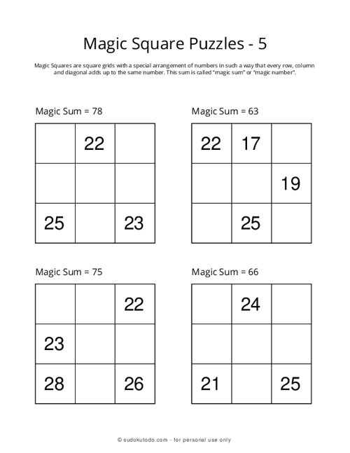 3x3 Magic Squares - 5