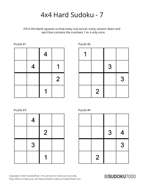 4x4 Sudoku - Hard - 7