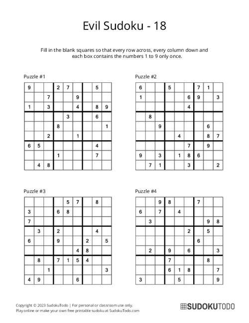 9x9 Sudoku - Evil - 18