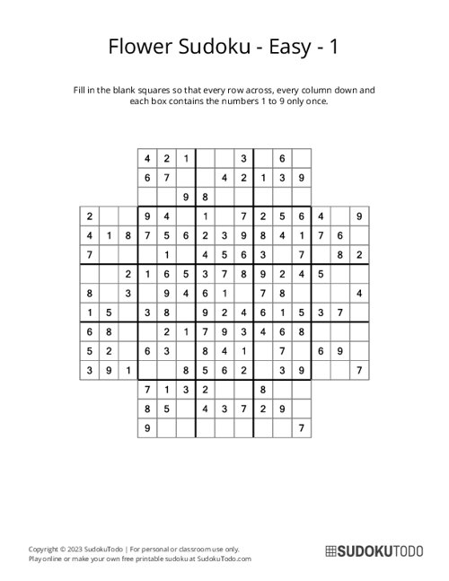 Flower Sudoku - Easy - 1
