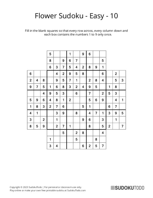 Flower Sudoku - Easy - 10