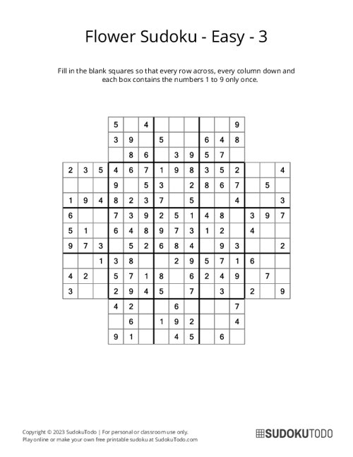 Flower Sudoku - Easy - 3