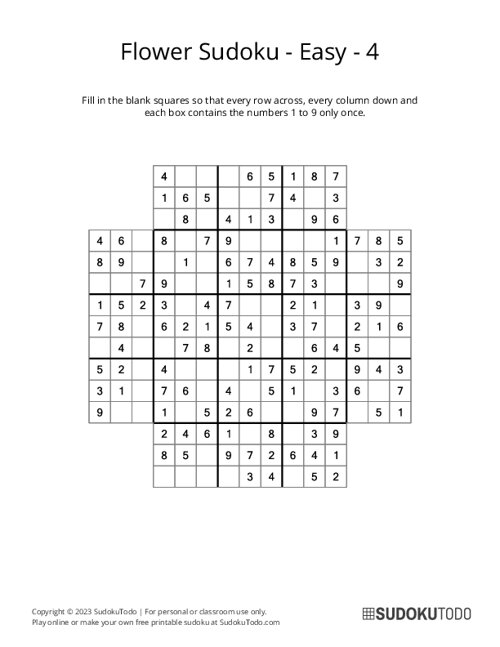 Flower Sudoku - Easy - 4