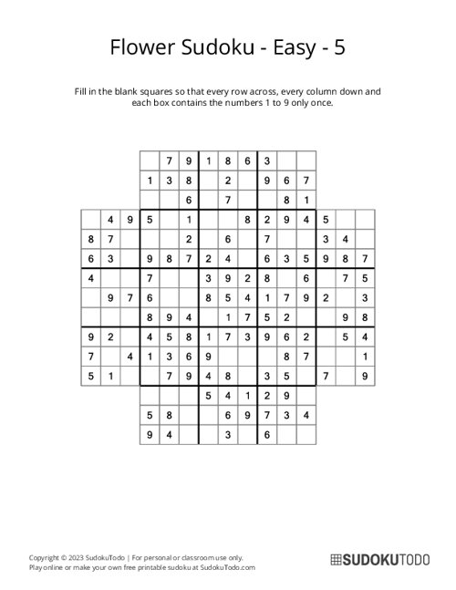 Flower Sudoku - Easy - 5
