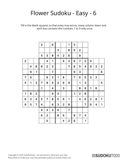 Flower Sudoku - Easy - 6
