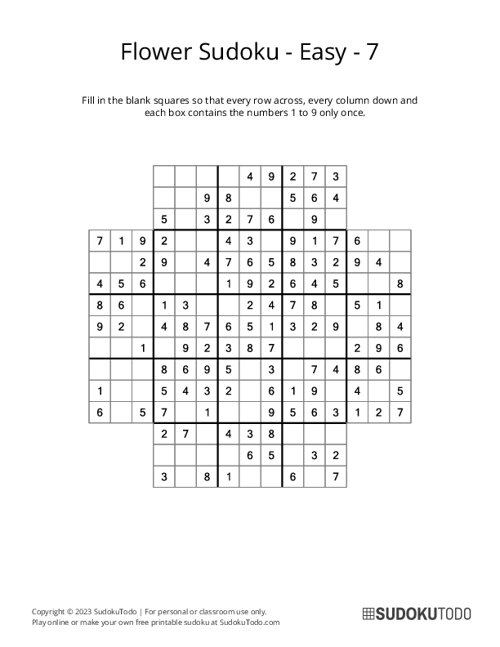Flower Sudoku - Easy - 7