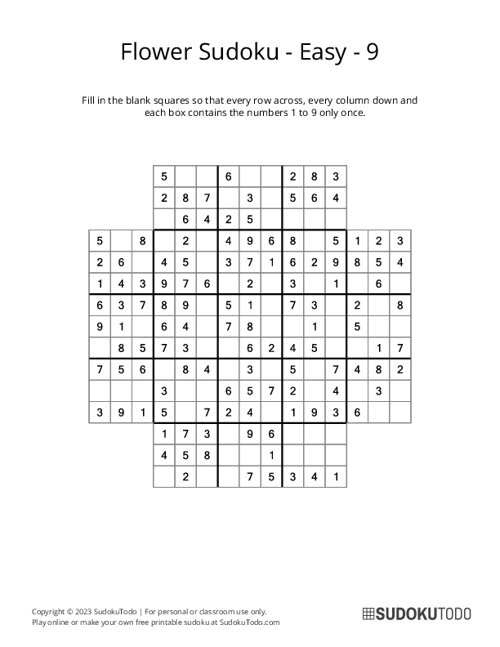 Flower Sudoku - Easy - 9