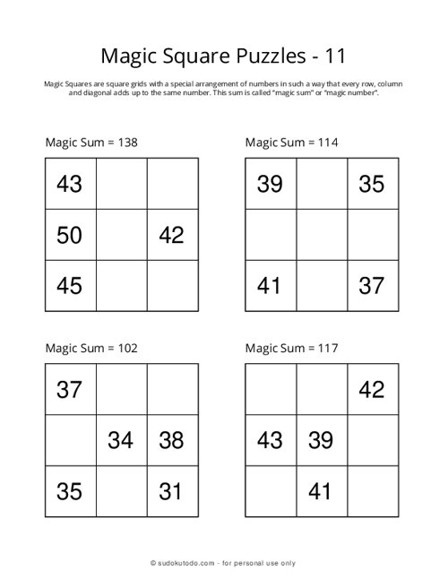 3x3 Magic Squares - 11