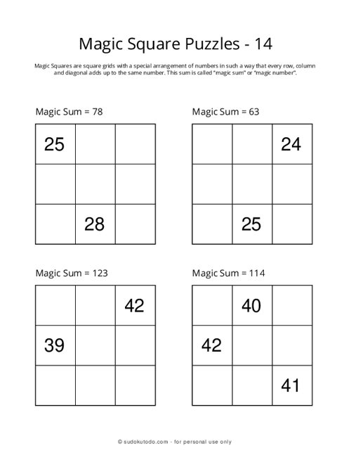 3x3 Magic Squares - 14
