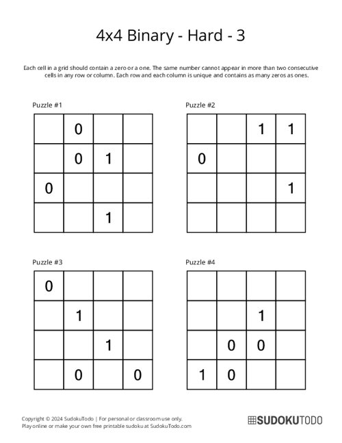 4x4 Binary - Hard - 3