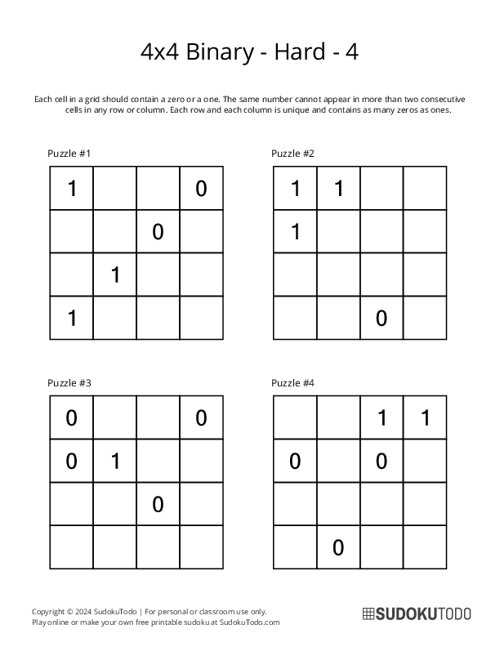 4x4 Binary - Hard - 4