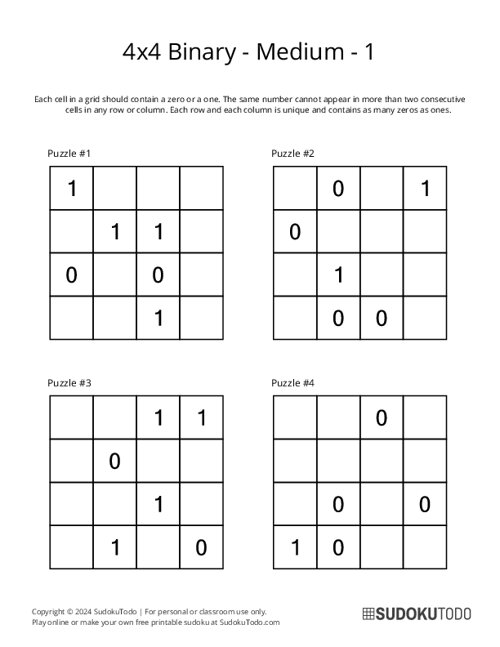 4x4 Binary - Medium - 1