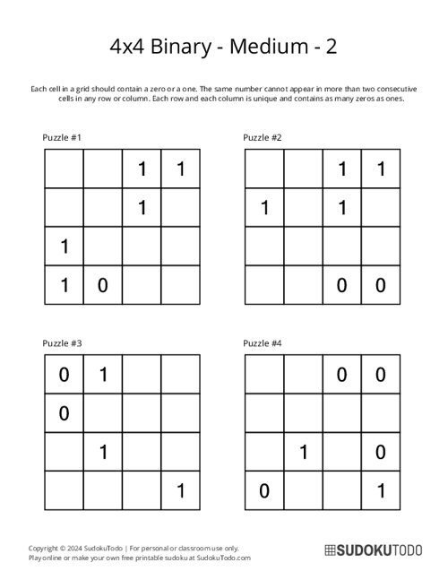 4x4 Binary - Medium - 2