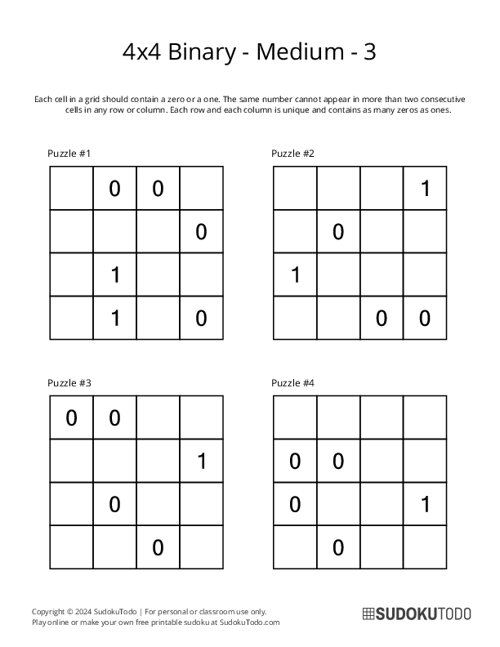 4x4 Binary - Medium - 3
