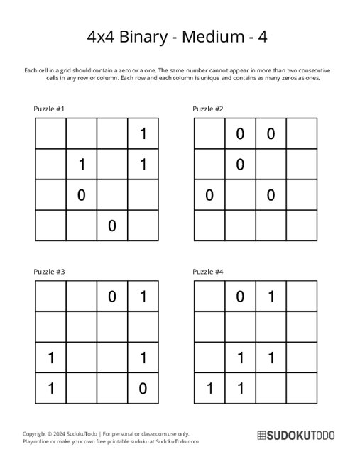 4x4 Binary - Medium - 4