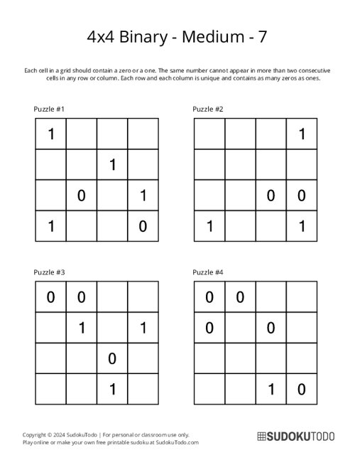 4x4 Binary - Medium - 7