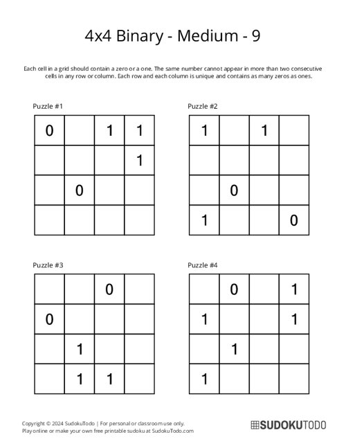 4x4 Binary - Medium - 9