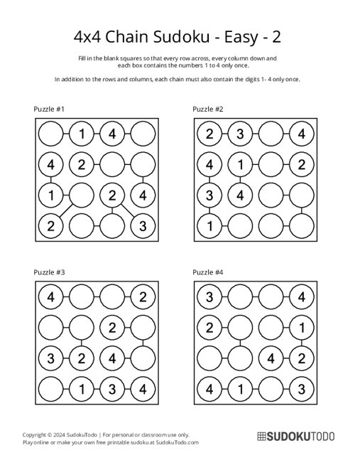 4x4 Chain Sudoku - Easy - 2