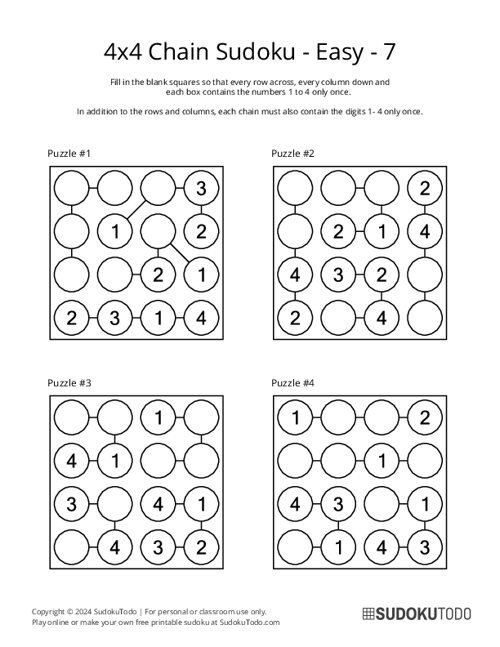 4x4 Chain Sudoku - Easy - 7