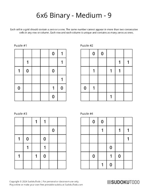 6x6 Binary - Medium - 9