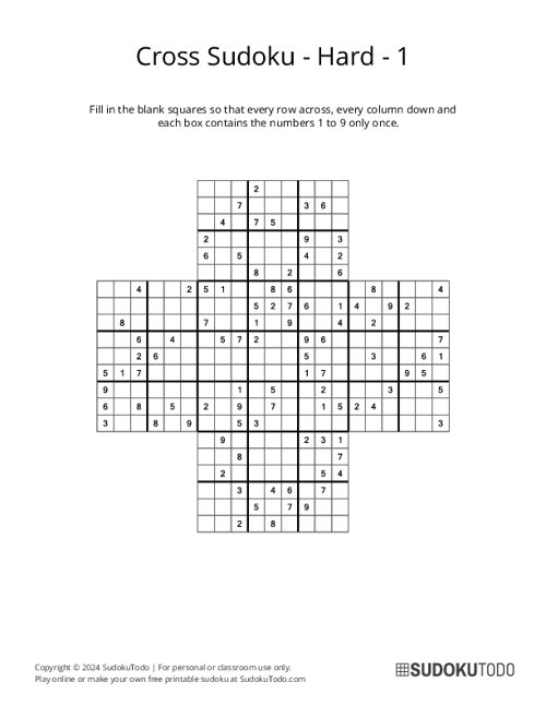 Cross Sudoku - Hard - 1