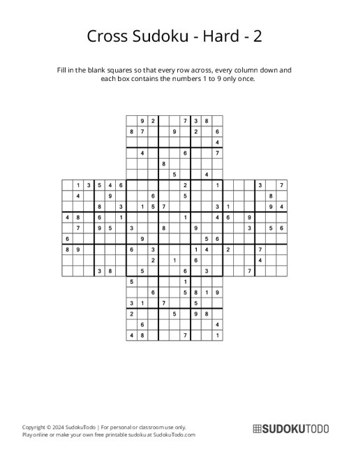 Cross Sudoku - Hard - 2