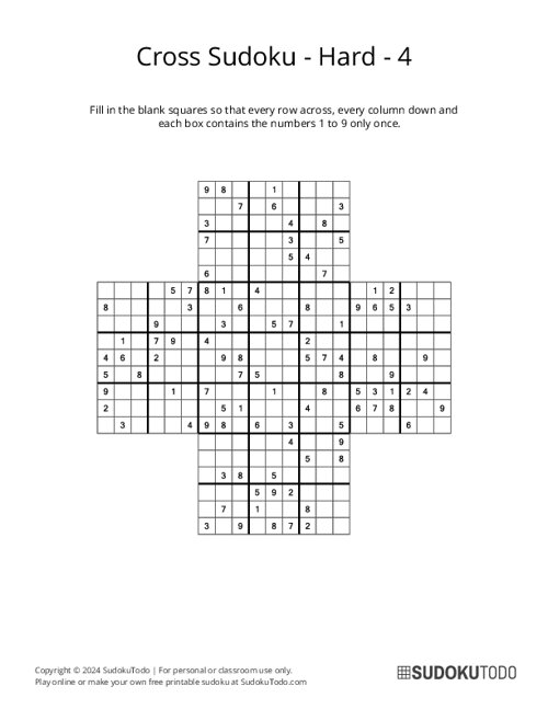 Cross Sudoku - Hard - 4