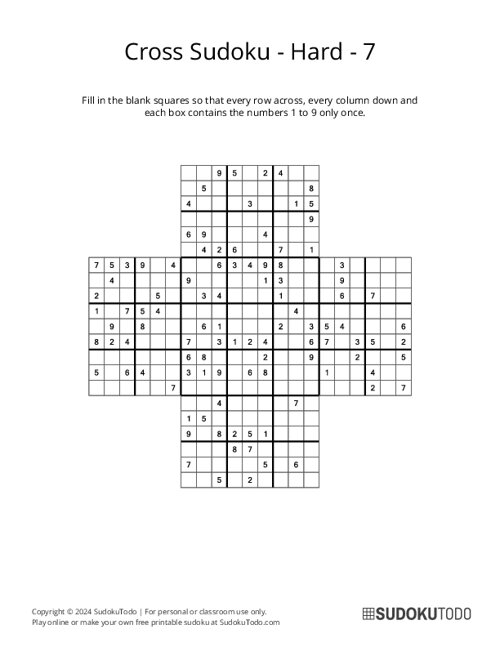 Cross Sudoku - Hard - 7