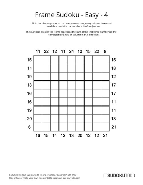 Frame Sudoku - Easy - 4
