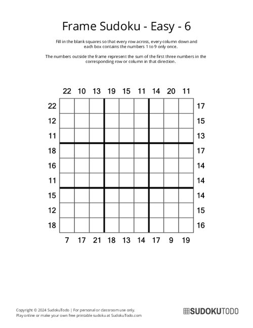 Frame Sudoku - Easy - 6