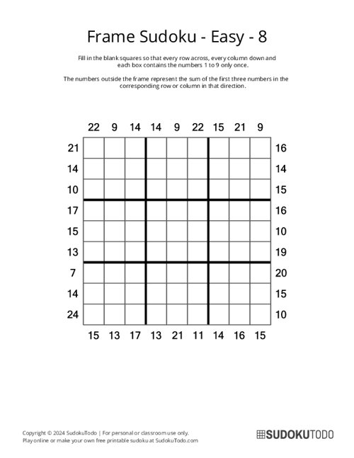 Frame Sudoku - Easy - 8
