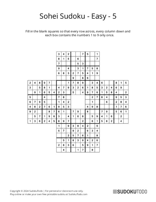 Sohei Sudoku - Easy - 5