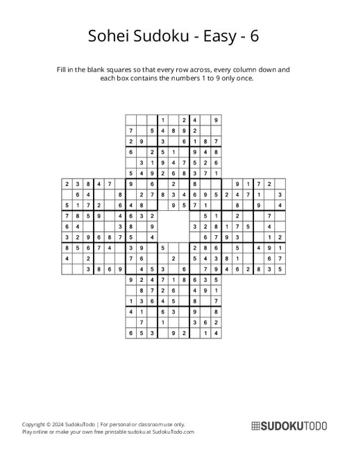 Sohei Sudoku - Easy - 6