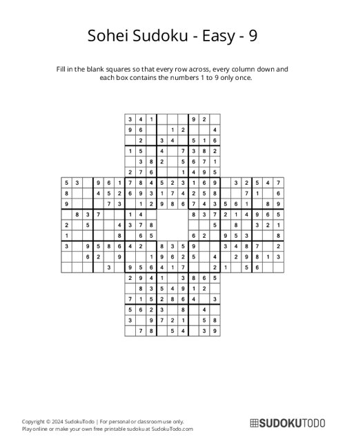 Sohei Sudoku - Easy - 9
