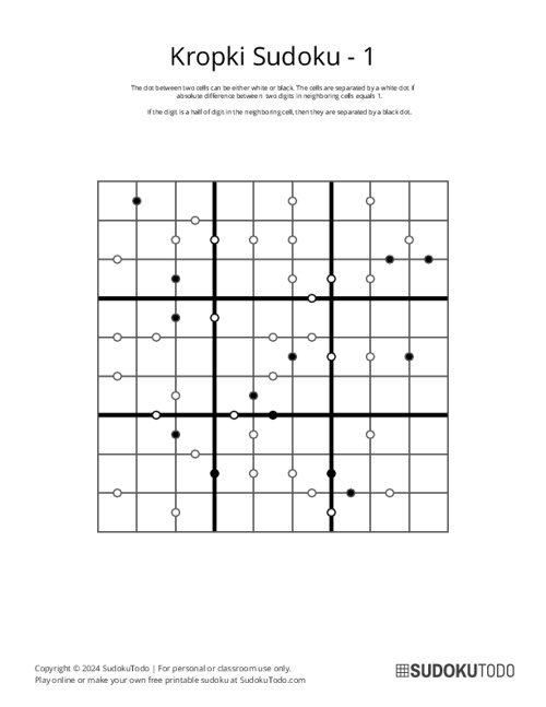 Kropki Sudoku - 1