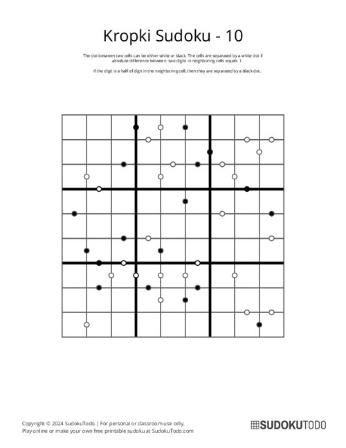Kropki Sudoku - 10