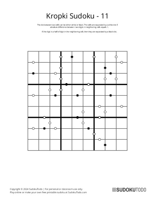 Kropki Sudoku - 11