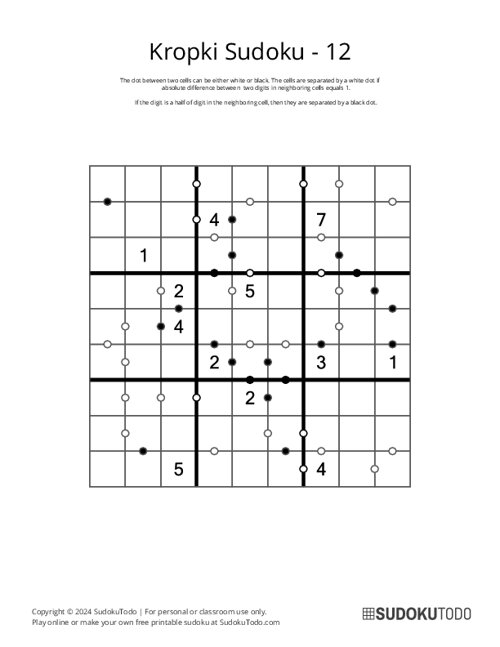 Kropki Sudoku - 12