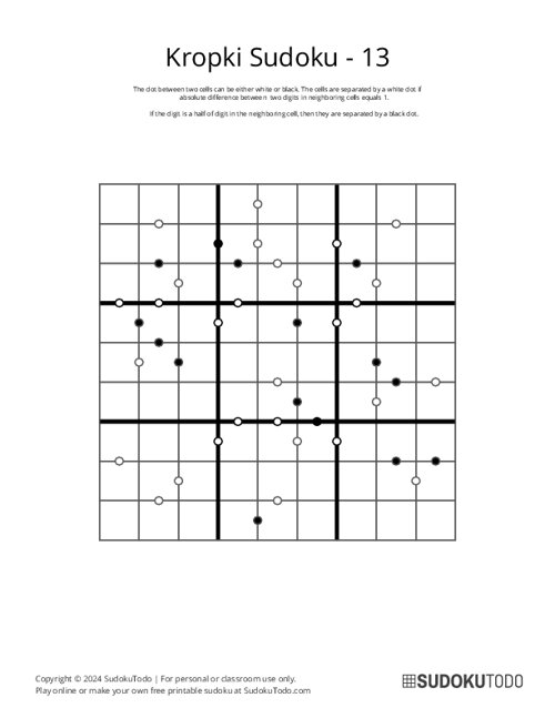Kropki Sudoku - 13