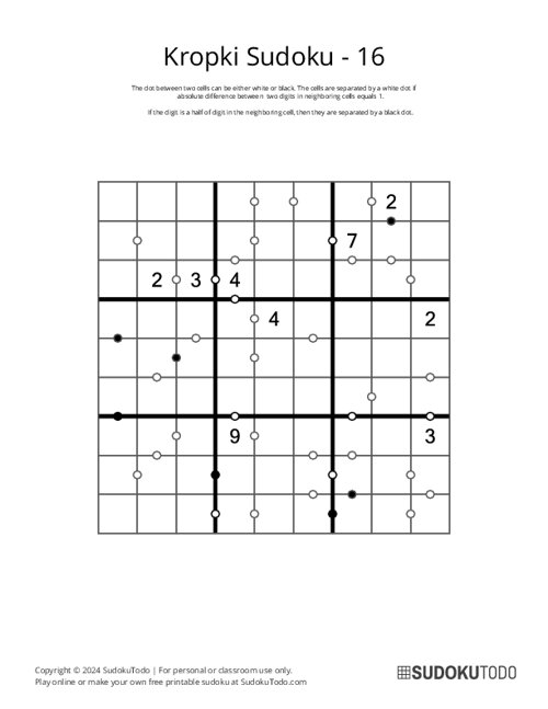Kropki Sudoku - 16