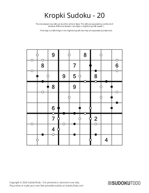 Kropki Sudoku - 20