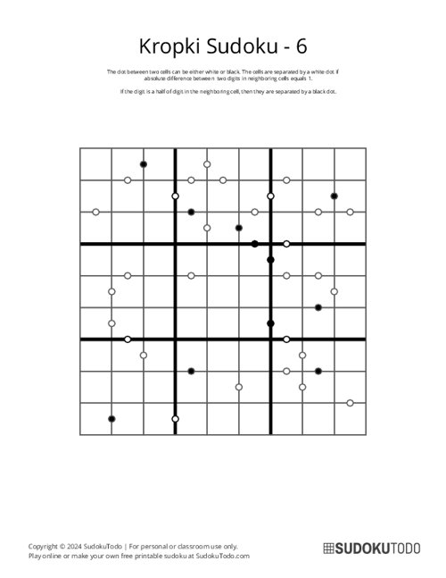 Kropki Sudoku - 6