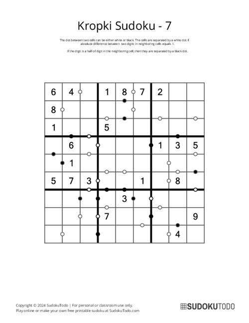 Kropki Sudoku - 7