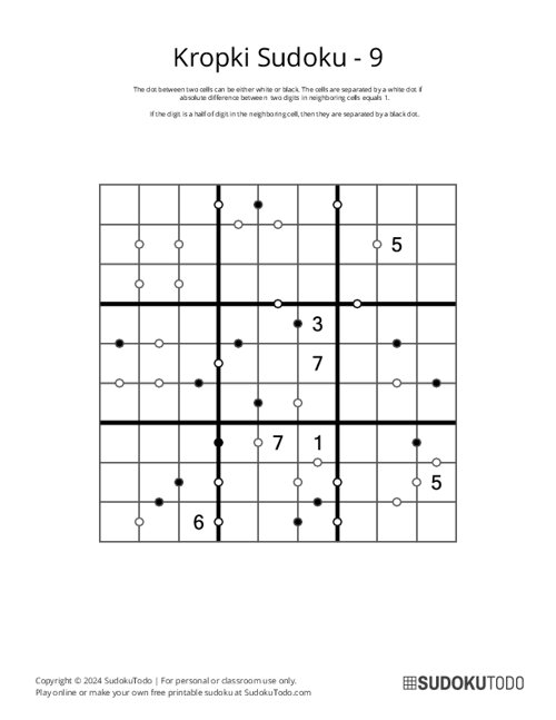 Kropki Sudoku - 9