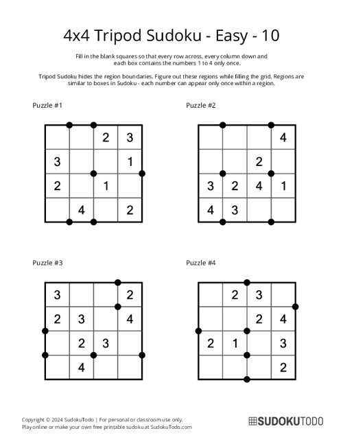 4x4 Tripod Sudoku - Easy - 10